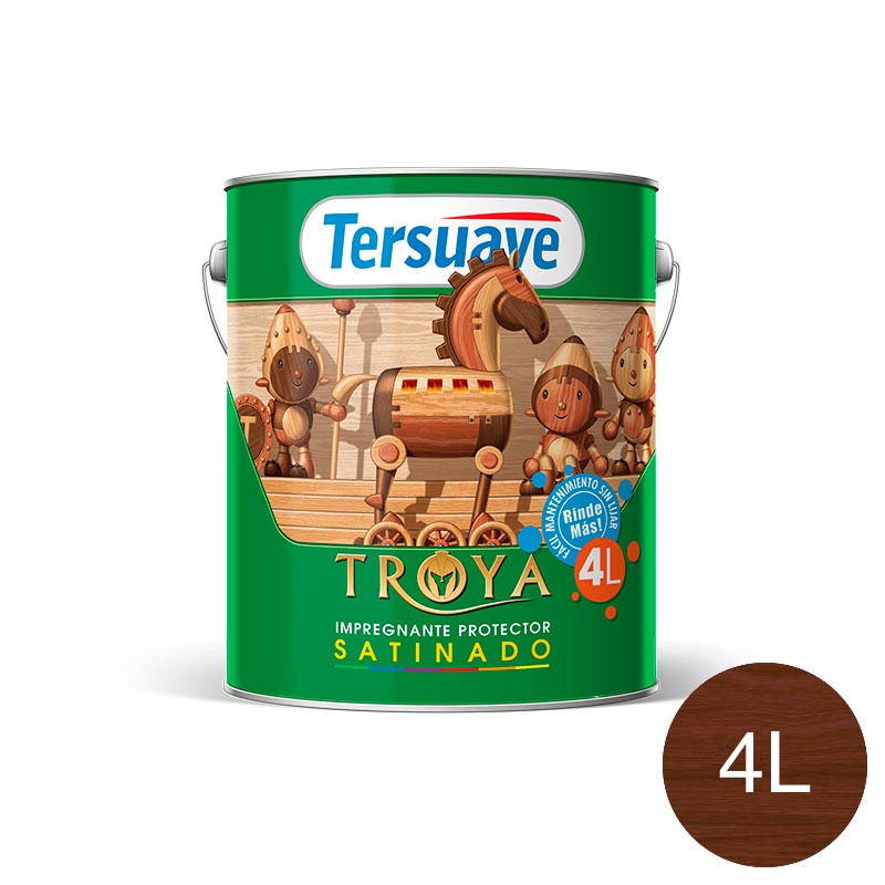 Impregnante Protector de Madera Satinado Troya Caoba 4L