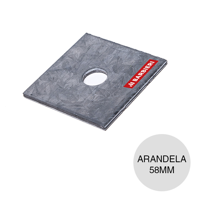 Arandela suplemento anclaje galvanizado steel framing 3.24mm x 58mm x 58mm