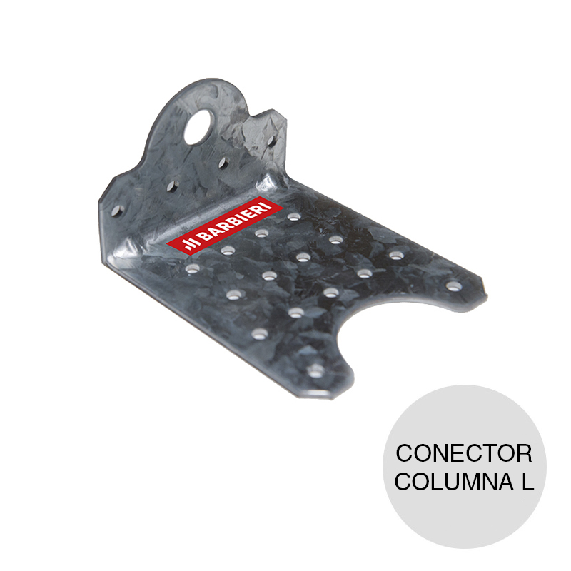 Conector columna galvanizado steel framing L 90° 2.54mm x 103mm x 58mm