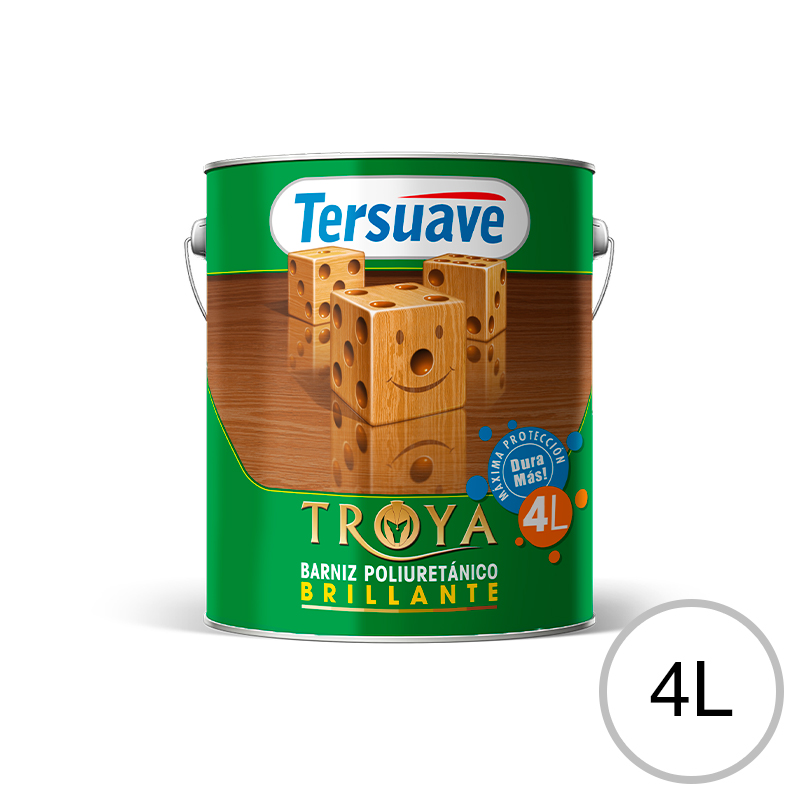 Barniz Poliuretanico para Exterior Troya Transparente Brillante 4L