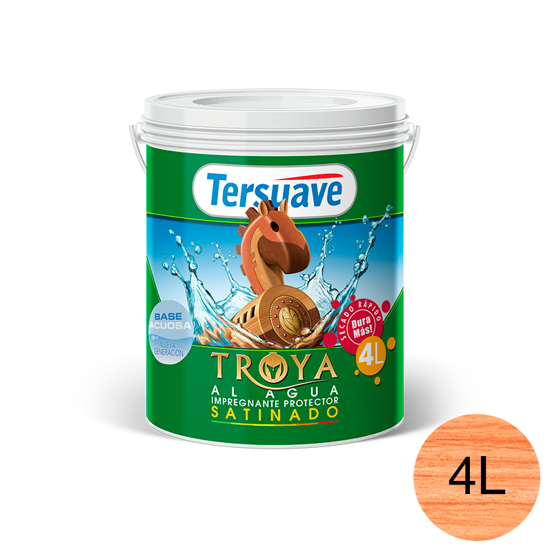 Impregnante Protector de Madera Secado Rapido Satinado Troya Natural 4L