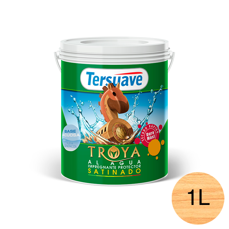 Impregnante Protector de Madera Secado Rapido Satinado Troya Cristal 1L