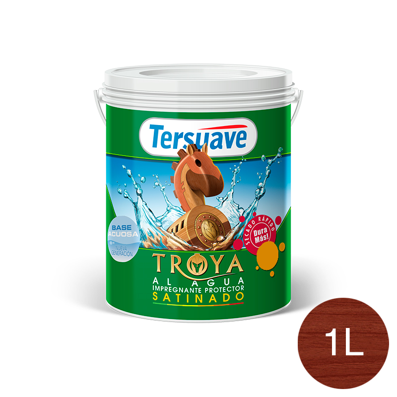 Impregnante Protector de Madera Secado Rapido Satinado Troya Nogal 1L