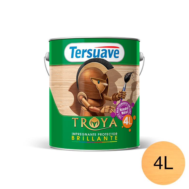 Impregnante Protector de Madera Brillante Troya Cristal 4L