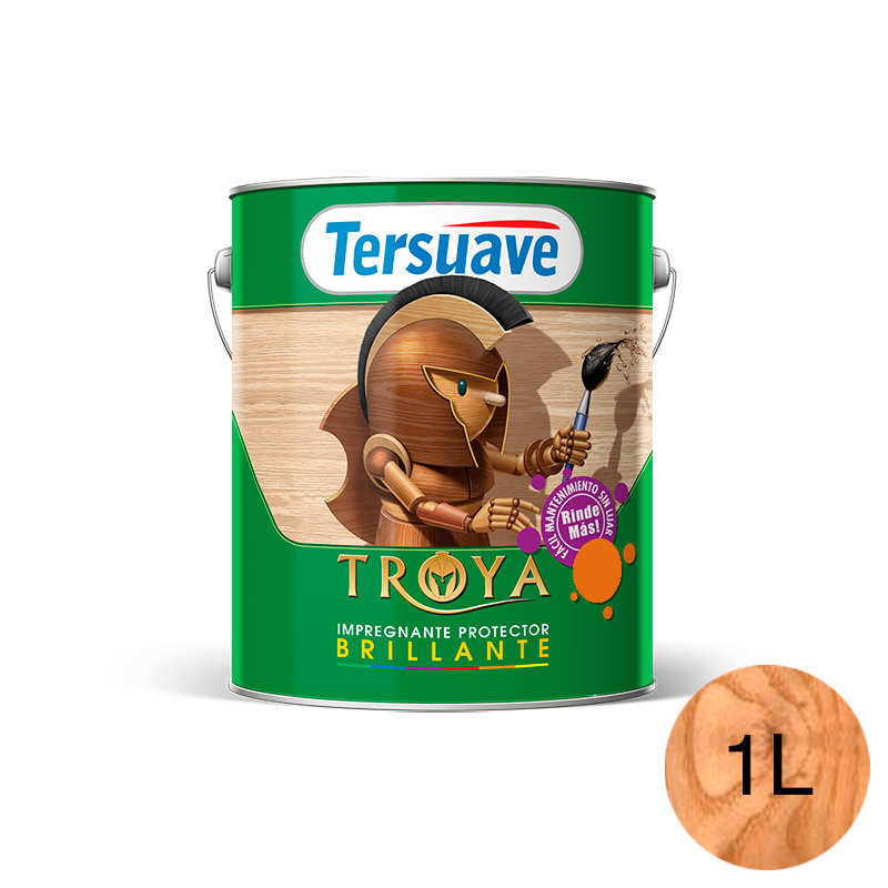 Impregnante Protector de Madera Brillante Troya Roble Claro 1L