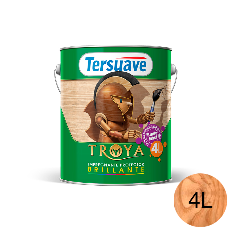 Impregnante Protector de Madera Brillante Troya Roble Claro 4L