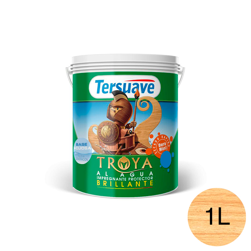 Impregnante Protector de Madera Secado Rapido Brillante Troya Cristal 1L