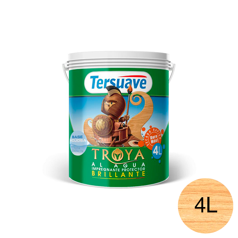 Impregnante Protector de Madera Secado Rapido Brillante Troya Cristal 4L