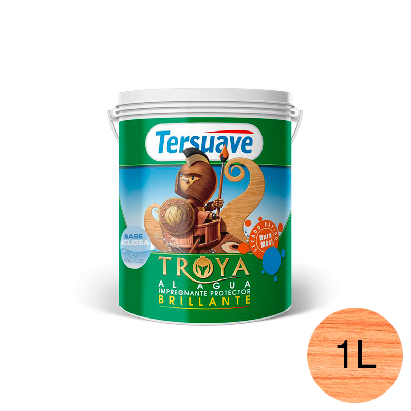 Impregnante Protector de Madera Secado Rapido Brillante Troya Cedro 1L