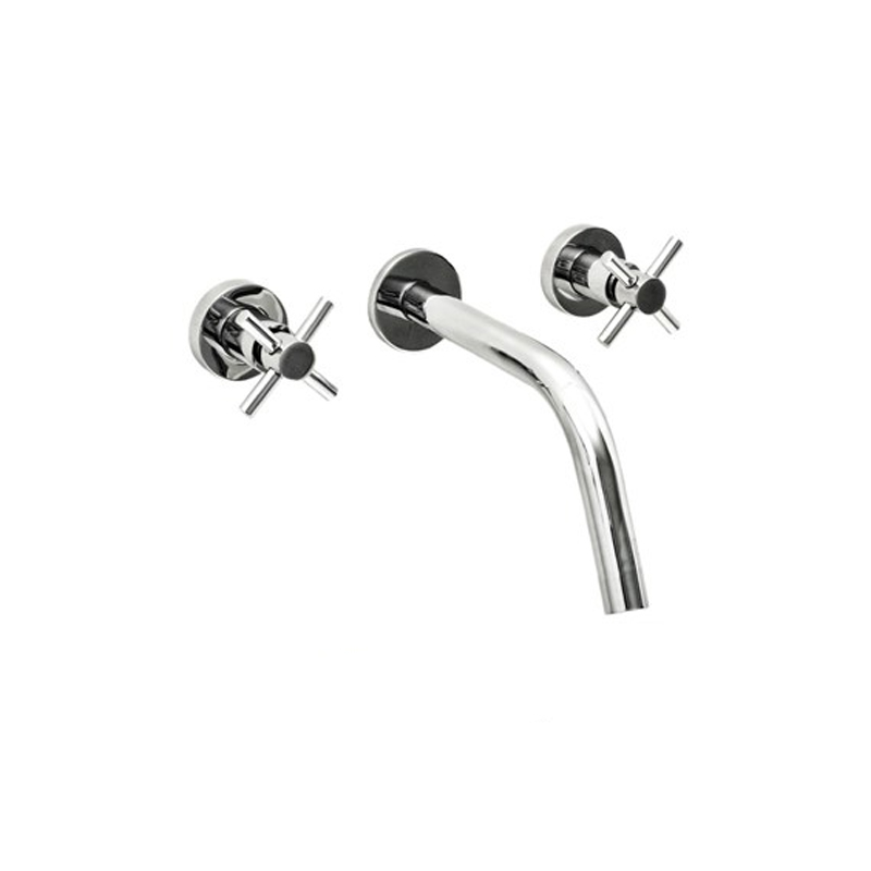 Griferia lavatorio metalica pared Aruma Cruz Plus cromado brillante