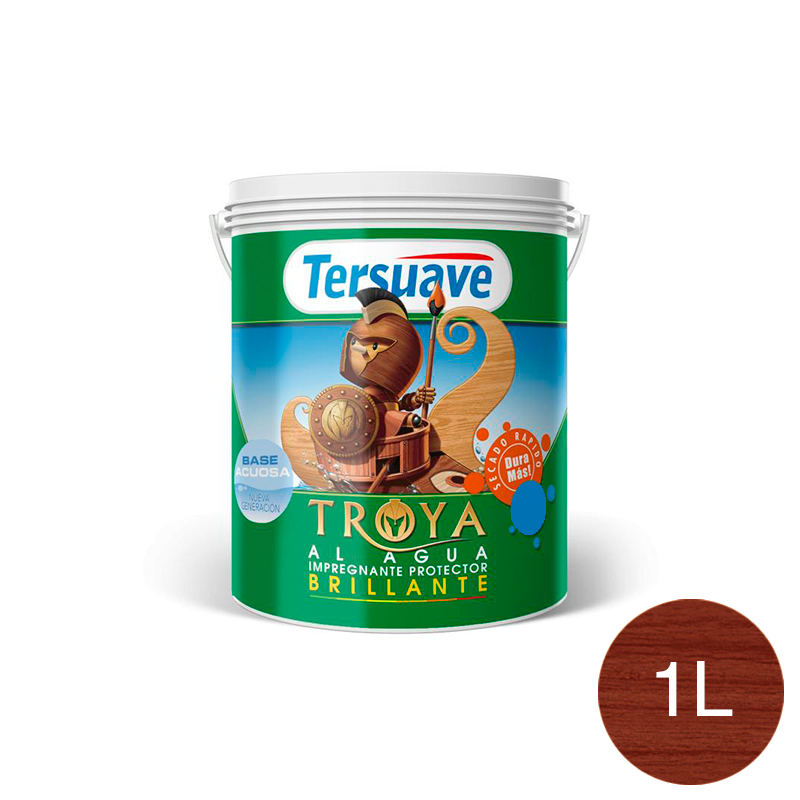 Impregnante Protector de Madera Secado Rapido Brillante Troya Nogal 1L