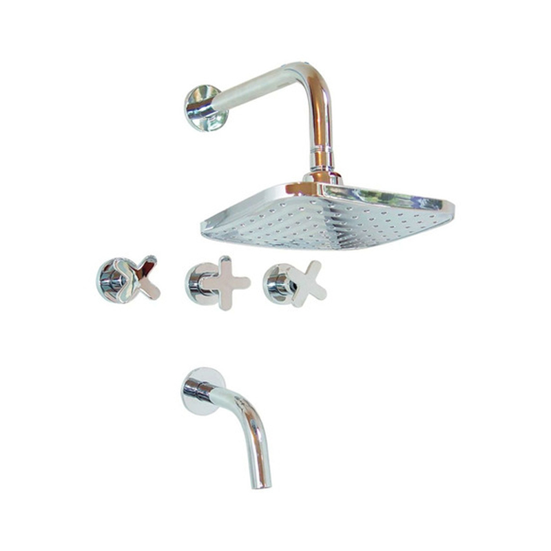 Griferia ducha metalica con transferencia Mailen cromado brillante