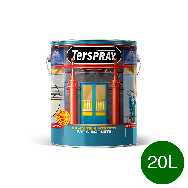 Esmalte sintetico Terspray para soplete secado rapido verde John Deer brillante balde x 20l