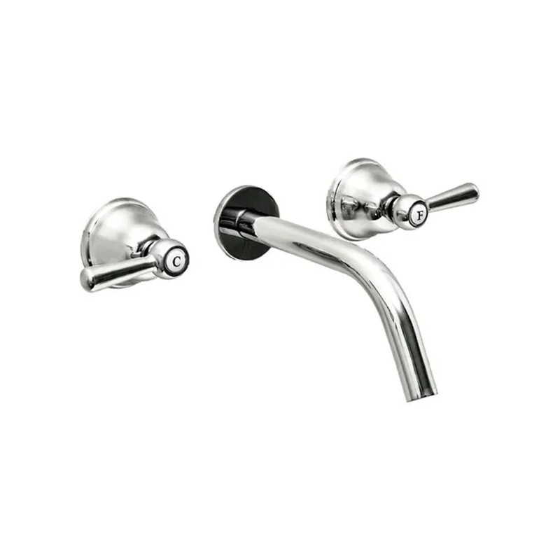 Griferia lavatorio metalica pared Itati Lever cromado brillante