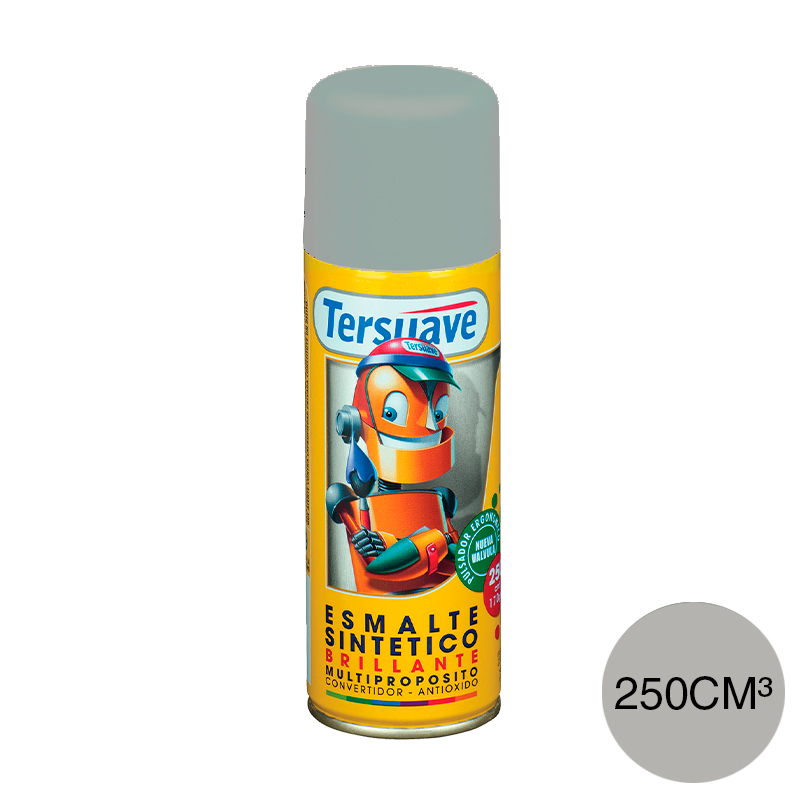 Aerosol Esmalte Sintetico Convertidor Antioxido Brillante Tersuave Plata 250cc