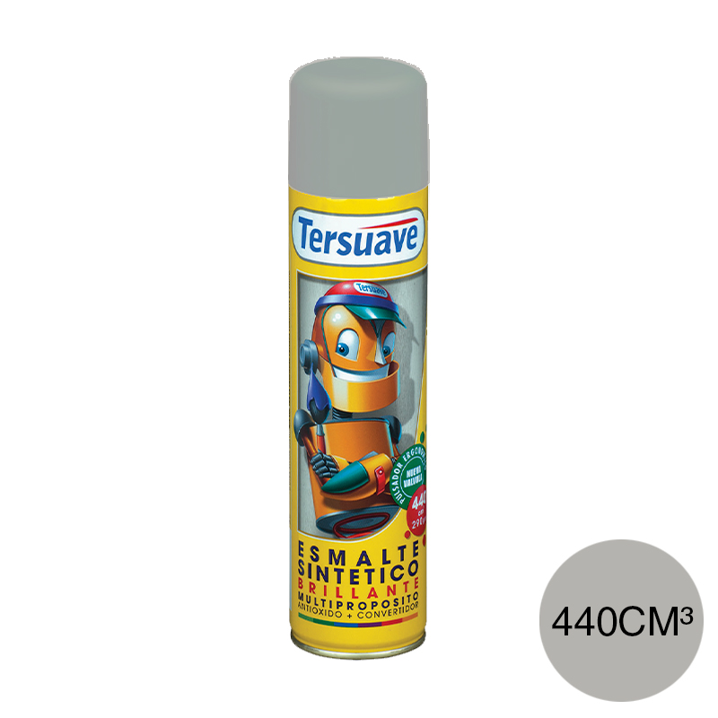 Aerosol Esmalte Sintetico Convertidor Antioxido Brillante Tersuave Plata 440cc