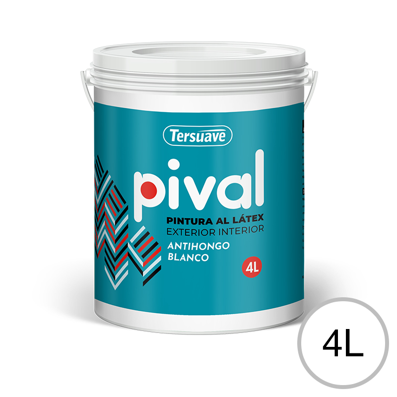Pintura Látex Exterior Interior Pival Blanco Mate 4L