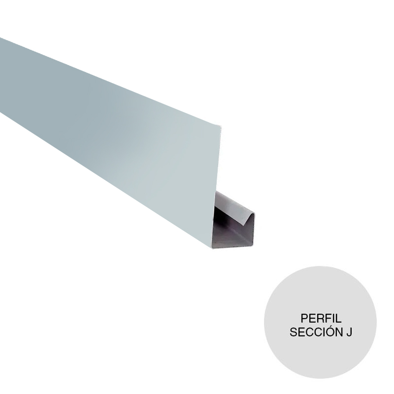 Perfil seccion J galvanizado prepintado Siding 2500mm