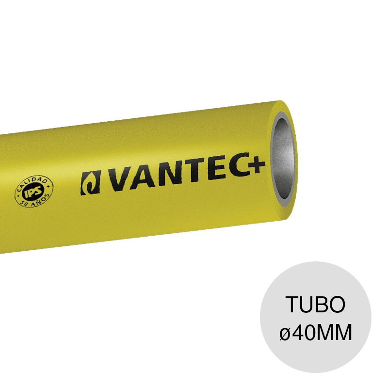 Tubo alma acero polietileno gas union thermofusion VANTEC+ ø 40mm x 4m