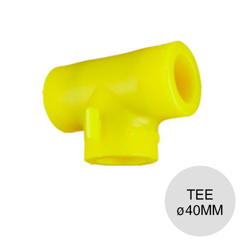 Tee normal alma acero polietileno gas union thermofusion ø 40mm