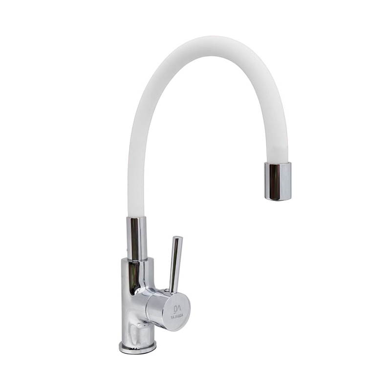 Griferia cocina metalica sobremesada monocomando Flex blanco mate