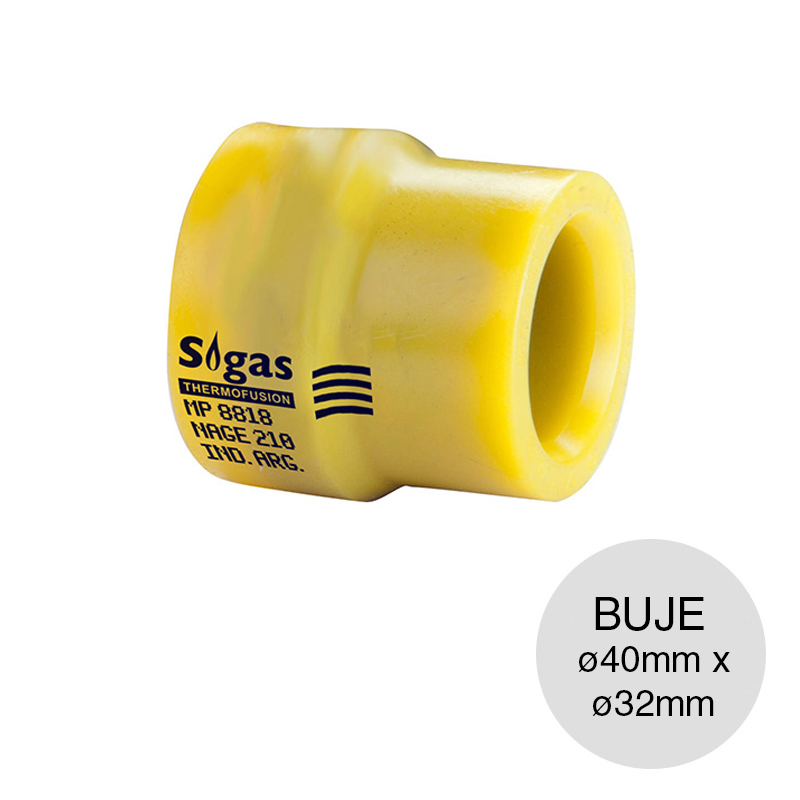 Buje reduccion macho-hembra acero polietileno gas union thermofusion electrofusion ø 40mm x ø 32mm