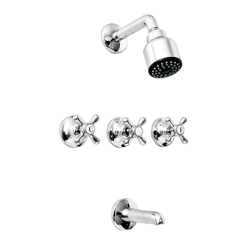 Griferia ducha metalica con transferencia Liwen cromado brillante