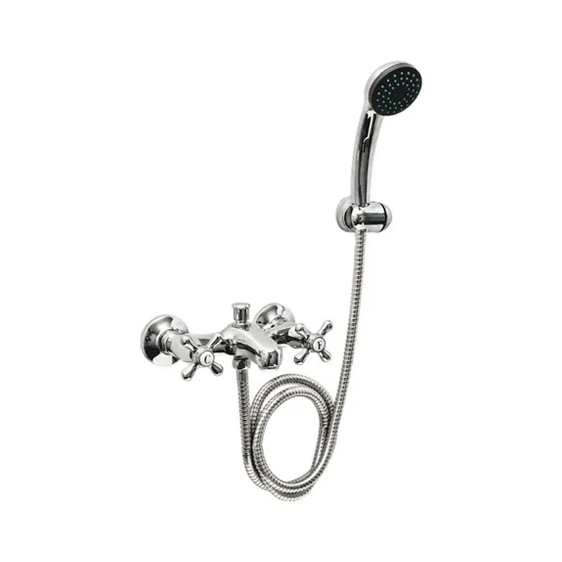 Griferia bañera metalica con transferencia exterior Liwen cromado brillante