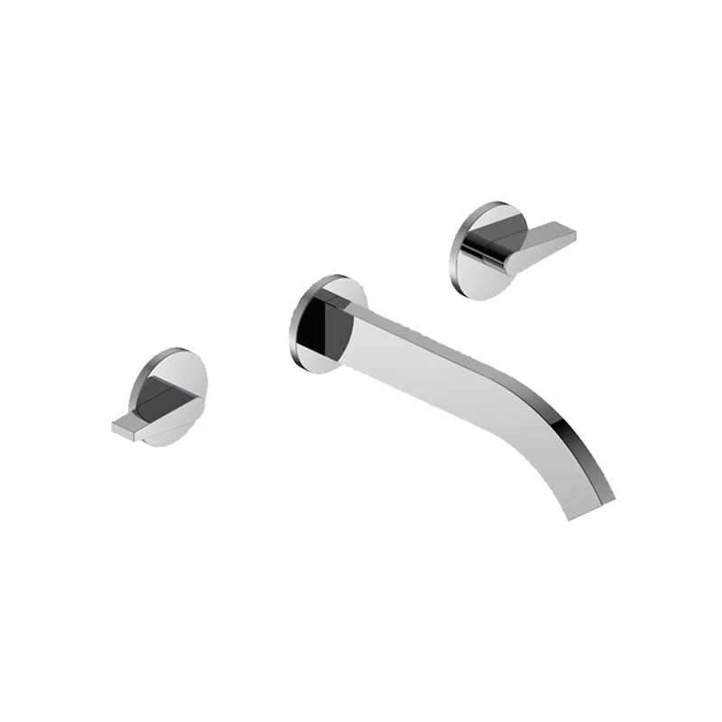 Griferia lavatorio pared acero monocomando Paris cromado brillante