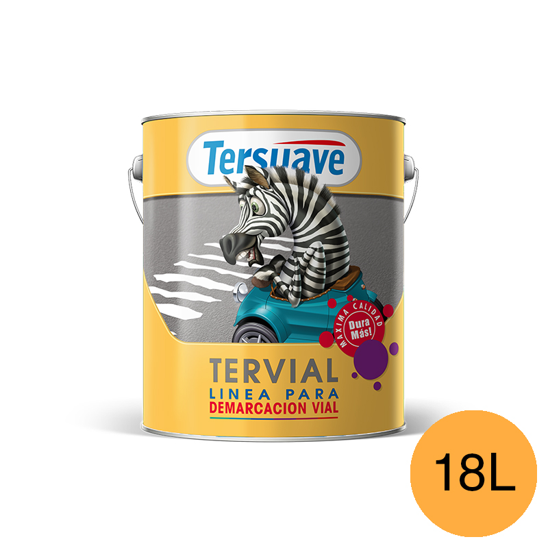 Pintura Acrilica para Demarcacion Vial Tervial Amarillo Semimate 18L