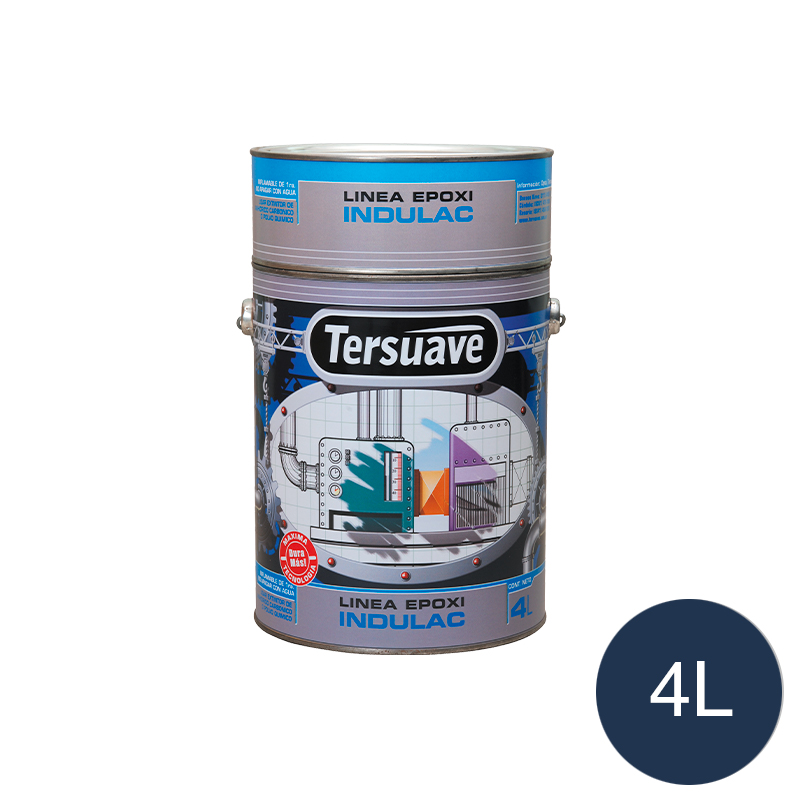 Esmalte terminacion epoxi Indulac altas prestaciones azul Industrial brillante lata x 4l