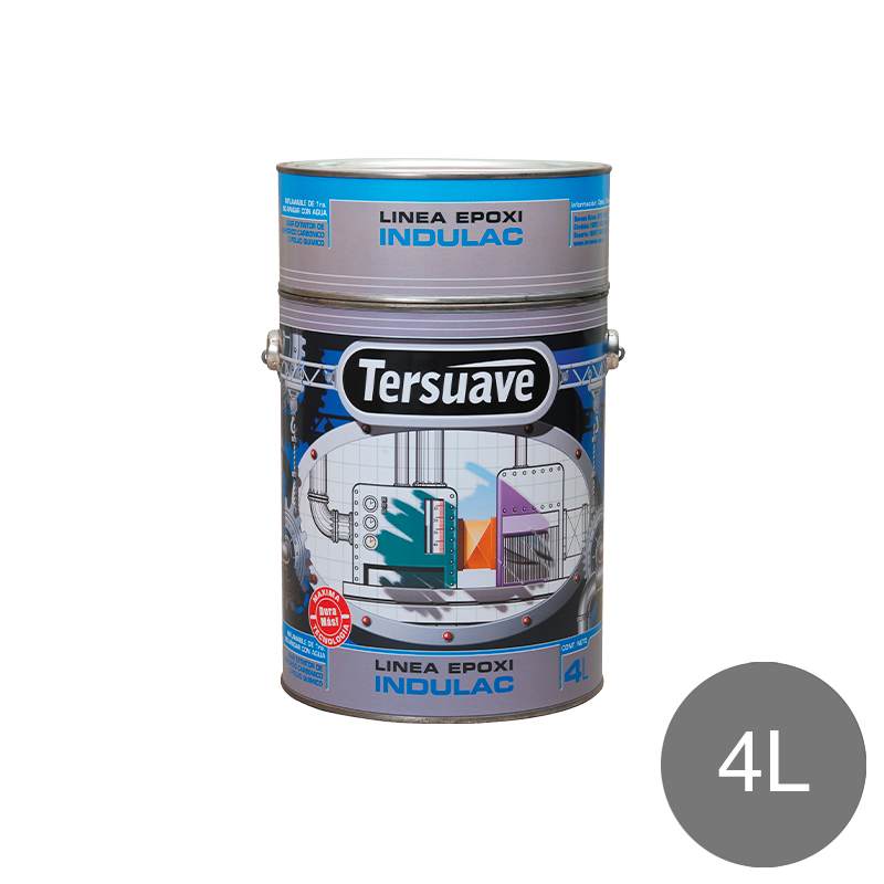 Esmalte terminacion epoxi Indulac altas prestaciones gris Industrial brillante lata x 4l