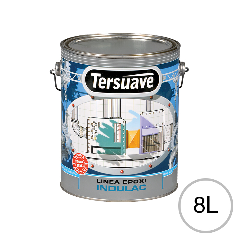 Recubrimiento autoimprimante epoxi Indulac Altos Solidos HB bituminoso blanco semi mate balde x 8l