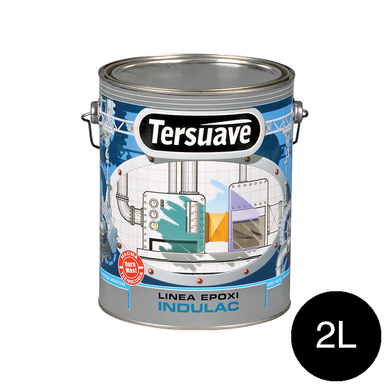 Recubrimiento autoimprimante epoxi Indulac Altos Solidos HB bituminoso negro semi mate lata x 2l