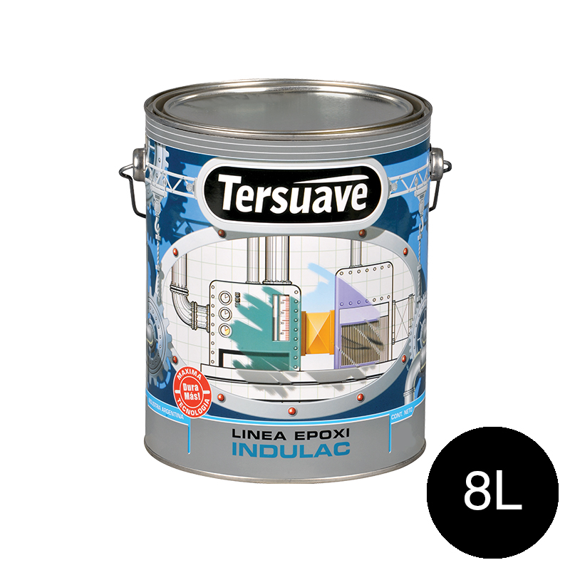 Recubrimiento autoimprimante epoxi Indulac Altos Solidos HB bituminoso negro semi mate balde x 8l