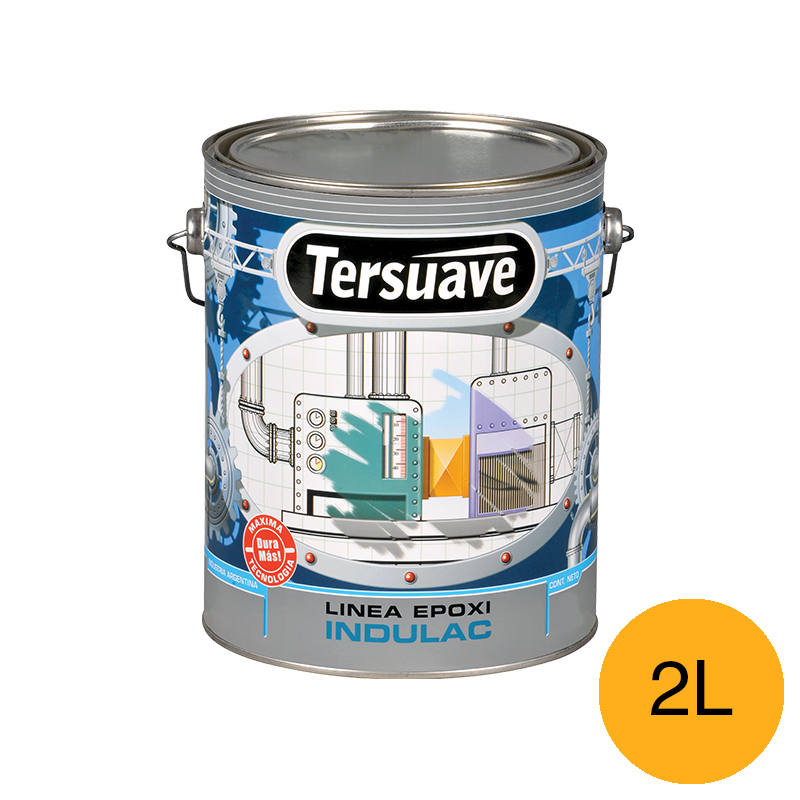 Recubrimiento autoimprimante epoxi Indulac Altos Solidos HB bituminoso amarillo vial semi mate lata x 2l
