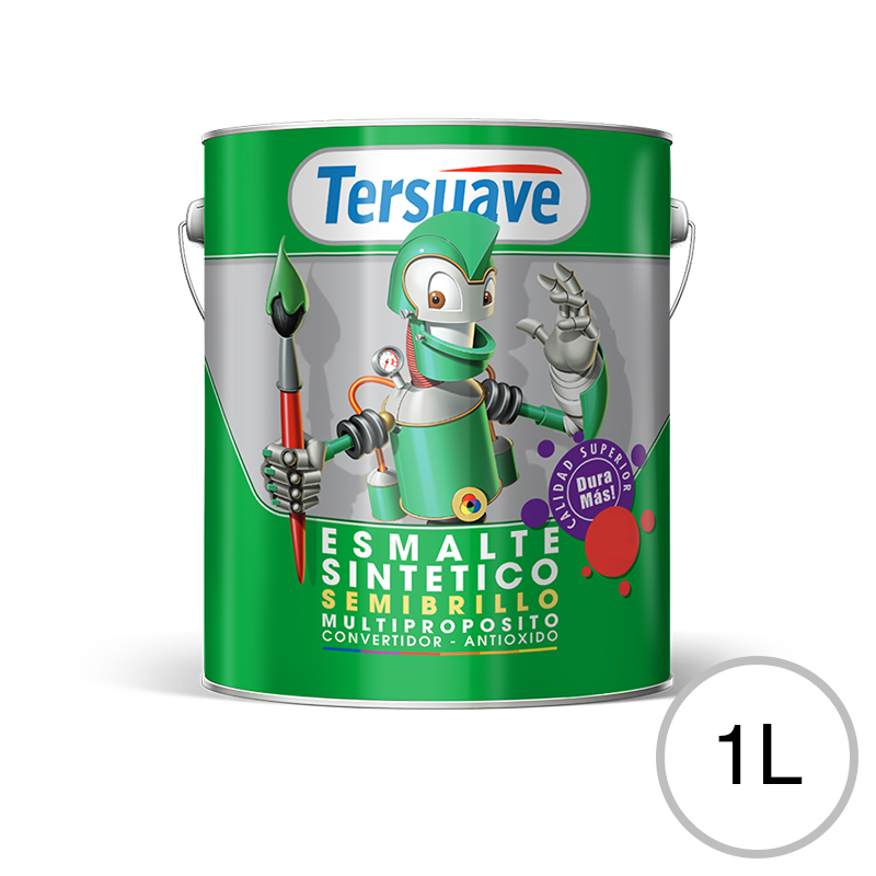 Esmalte Sintetico Semibrillo Convertidor Antioxido Tersuave Blanco Semibrillante 1L