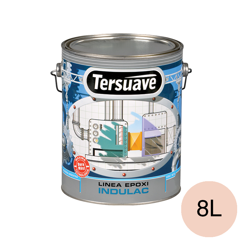 Recubrimiento autoimprimante epoxi Indulac Altos Solidos HB bituminoso marfil semi mate balde x 8l