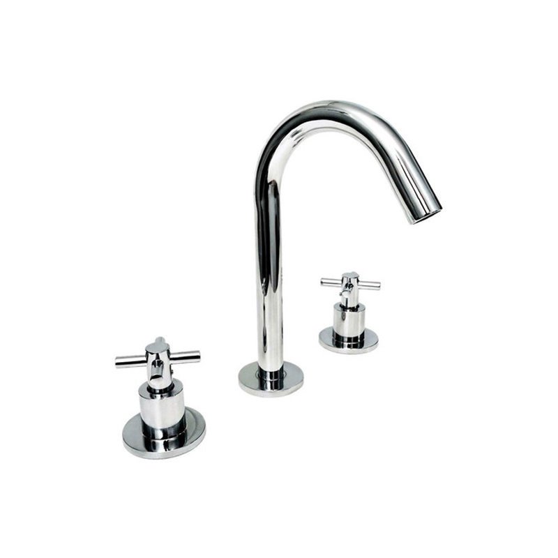 Griferia lavatorio metalica Aymara Cruz cromado brillante