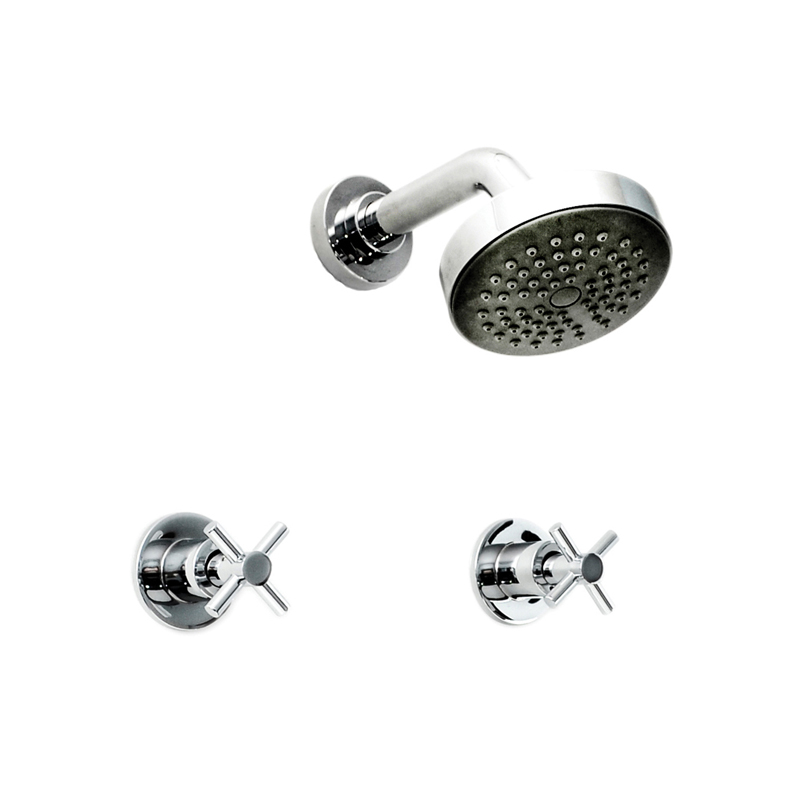 Griferia ducha metalica Aymara Cruz cromado brillante