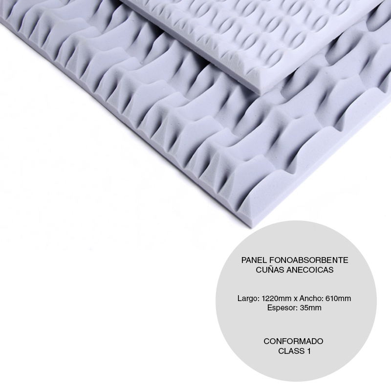 FONOABSORVENTE CONFORMADO CLASS 1 GRIS 35X610X1220MM 14U X10.42M2