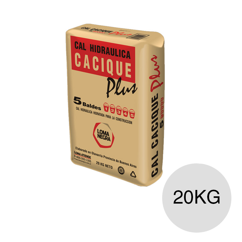 Cal hidraulica Cacique Plus submuraciones mamposteria contrapisos pisos bolsa x 20kg