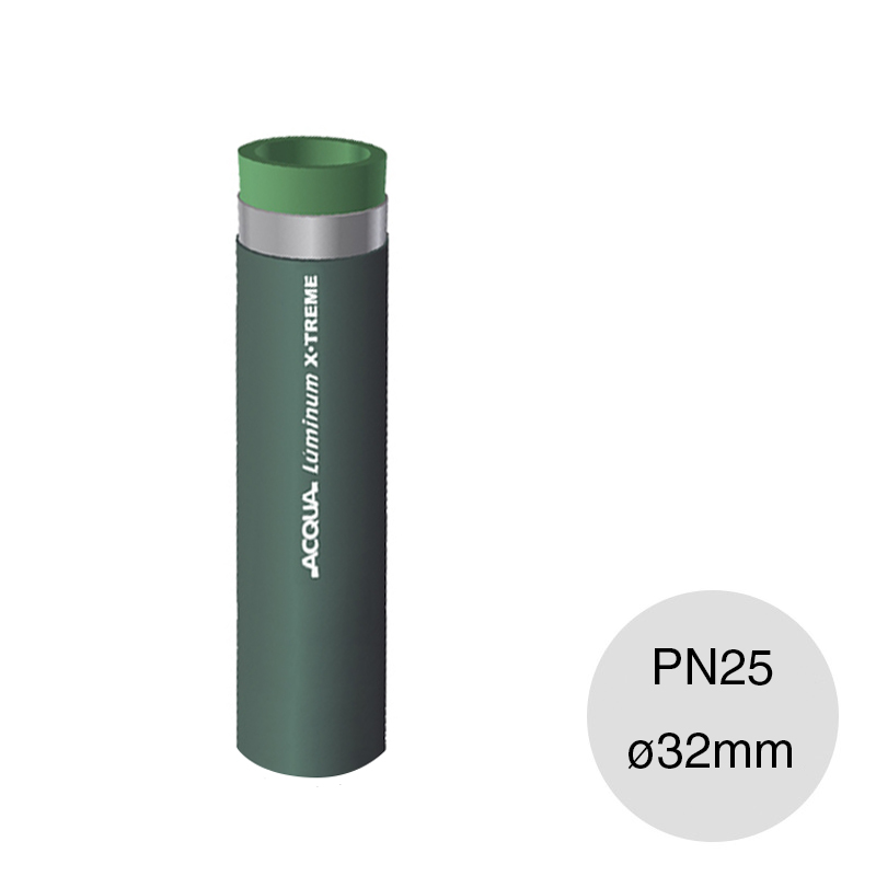 Caño tubo agua caliente polipropileno random PN25 Luminum X-Treme thermofusion ø 32mm x 4m