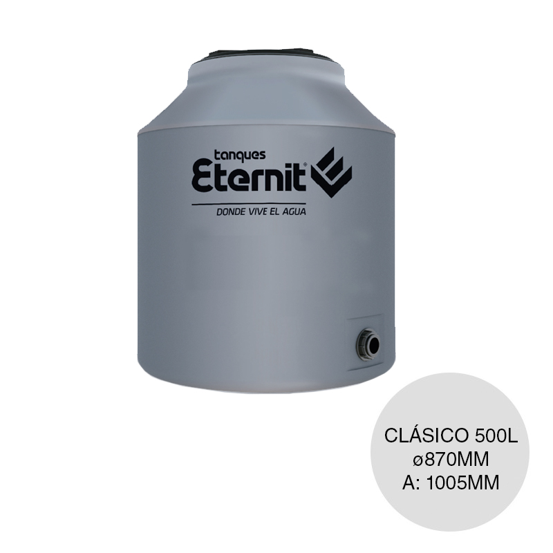 Tanque clasico 500L uso tradicional tricapa ø 870mm x 1m