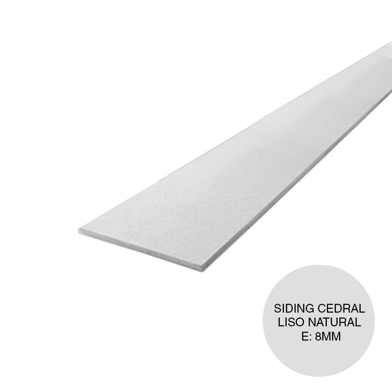 Placa cementicia construccion seco siding cedral Liso natural exterior 8mm x 200mm x 3600mm