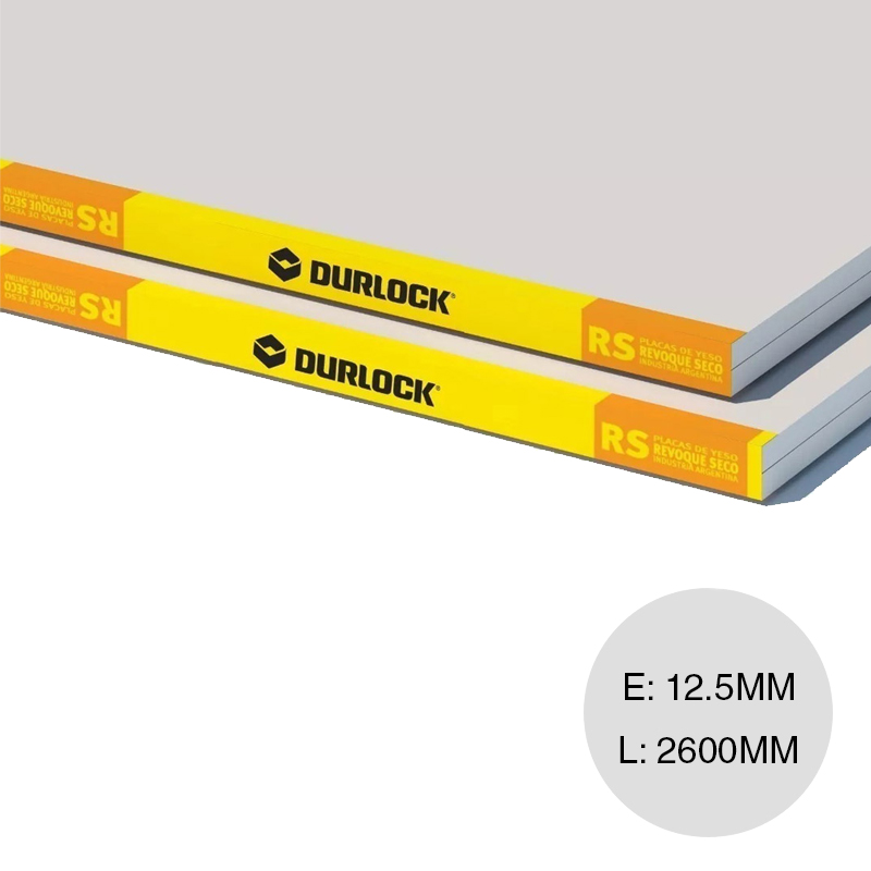 Placa yeso Revoque Seco interior 12.5mm x 1200mm x 2600mm