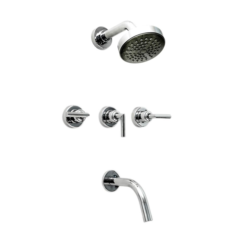 Griferia ducha metalica con transferencia Aukan Lever cromado brillante