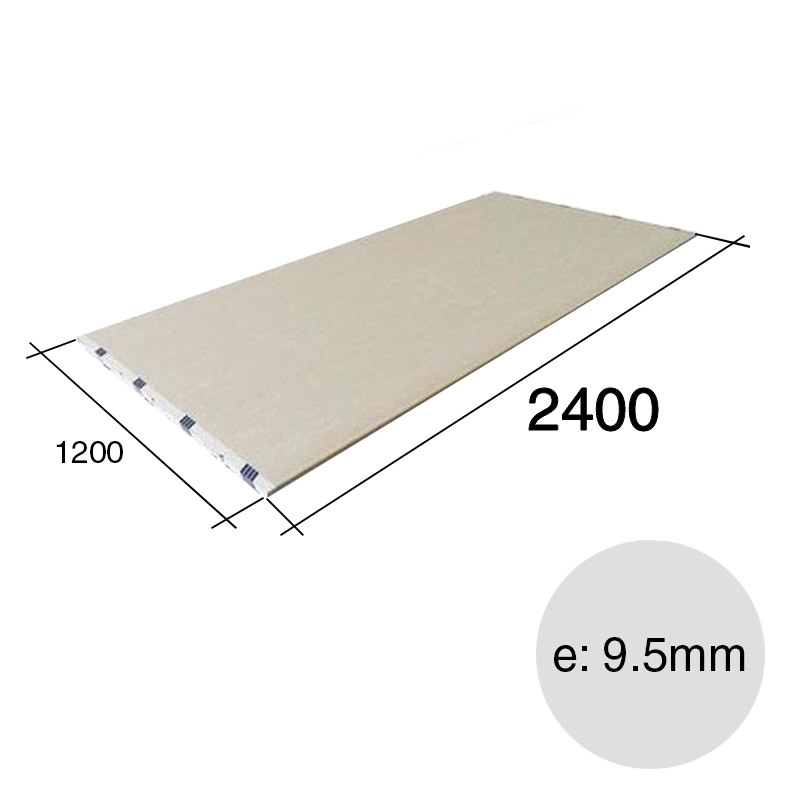 Placa yeso construccion seco estandar STD interior Novoplack 9.5mm x 1200mm x 2400mm