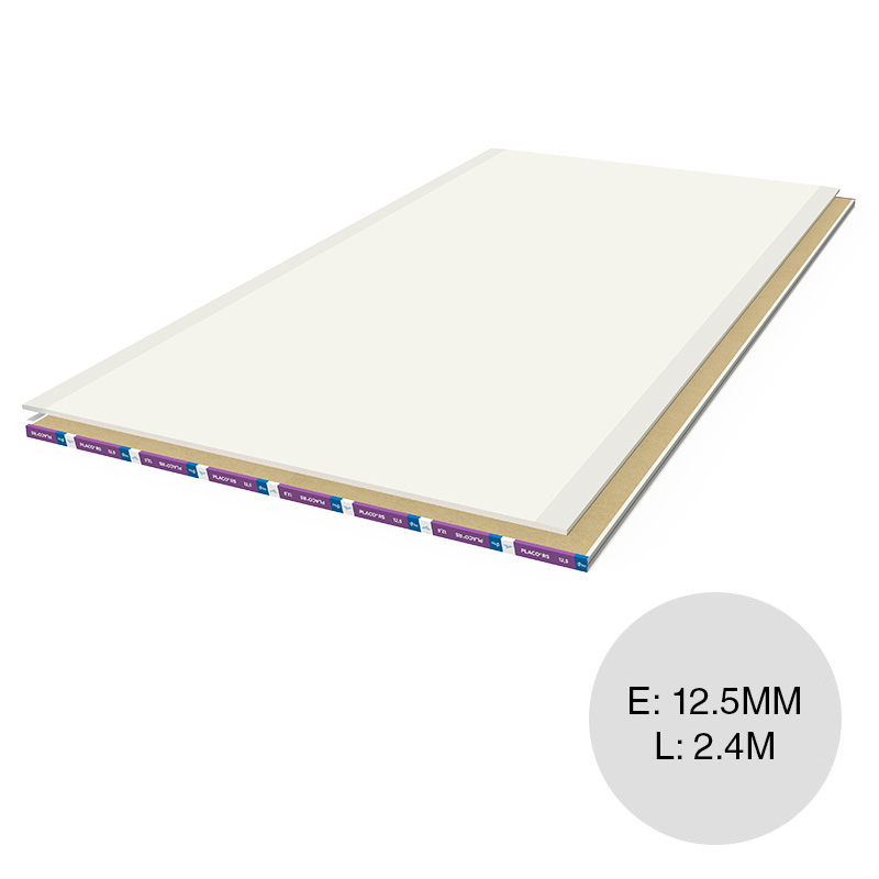 Placa yeso construccion seco revestimiento interior Placo RS 12.5mm x 1.2m x 2.4m
