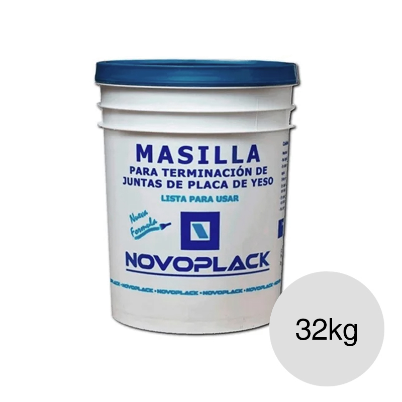 Masilla tomado juntas construccion seco y terminacion interior Novoplack blanco balde x 32kg